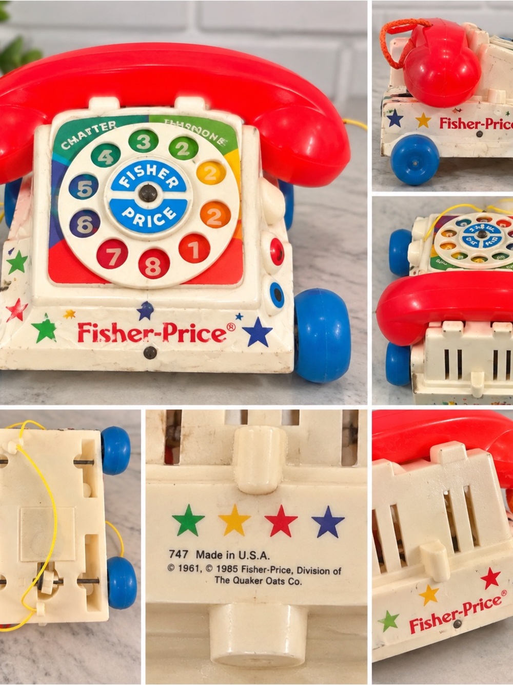 Fisher-Price Red, White & Blue Chatter Telephone Pull Toy